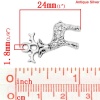 Picture of Zinc Metal Alloy Charm Pendants Deer Animal Antique Silver 24mm(1") x 19mm(6/8"), 50 PCs