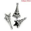 Picture of Zinc Based Alloy 3D Charms Travel Eiffel Tower Antique Silver 27mm x 10mm(1 1/8"x 3/8"), 20 PCs