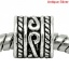 Picture of Zinc Metal Alloy European Style Large Hole Charm Beads Cylinder Antique Silver Pattern Carved About 7.5mm x 7mm, Hole: Approx 4.5mm, 50 PCs