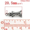 Imagen de Colgantes 3D Aleación del Metal Del Zinc de Torre Plata Antigua  20.5mm x 9mm, 30 Unidades