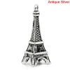 Picture of Zinc Based Alloy 3D Charms Travel Eiffel Tower Antique Silver 27mm x 10mm(1 1/8"x 3/8"), 20 PCs