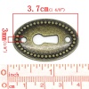 Bild von Zinklegierung Verbinder Oval Bronzefarbe, mit Schlüsselloch Muster, 3.7cm x 25mm, 10 Stück