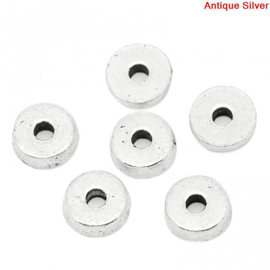 Picture of Spacer Beads Round Antique Silver 5mm Dia,Hole:Approx 1.5mm,200PCs