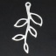 Picture of Brass Charm Pendants Leaf Silver Plated 22x11mm-23x13mm,10PCs