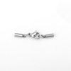 Bild von 304 Edelstahl Endkappenverschlüsse Zylinder Silberfarbe (Für 1.5mm Schnur) 28mm x 6mm, 1 Stück
