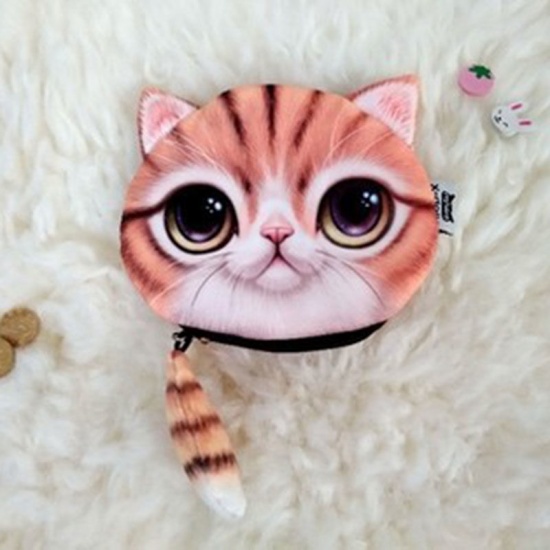 Picture of Cocktail cat Cute cartoon cat cat head storage bag purse