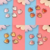 Picture of 304 Stainless Steel & Resin Mermaid Fish/ Dragon Scale Charms Heart Silver Tone White AB Color 16mm( 5/8") x 13mm( 4/8"), 10 PCs”