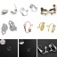 Immagine di Lega di Ferro Componente di Orecchino Ganci per Orecchini a Clip Tono Argento 13x6mm, 30 Pz
