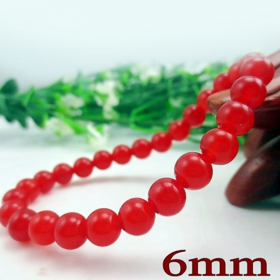 Immagine di Naturale Corniola Bracciali Delicato bracciali delicate braccialetto in rilievo Rosso Tondo Elastico 21.5cm Lunghezza, 1 Pz