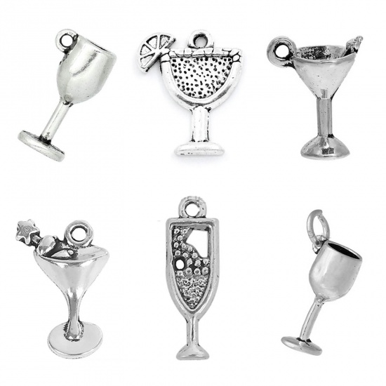 Picture of Zinc Based Alloy Charms Goblet Glass Cup Tableware