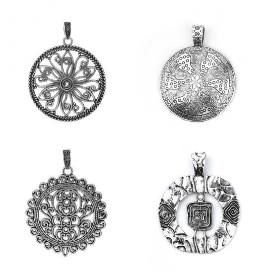 Picture of Zinc Based Alloy Boho Chic Pendants Round Flower