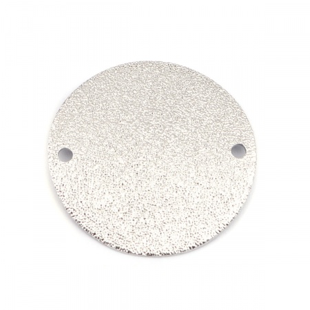 Ottone Connettore Tondo Tono Argento Polvere di Stelle 25mm Dia., 5 Pz