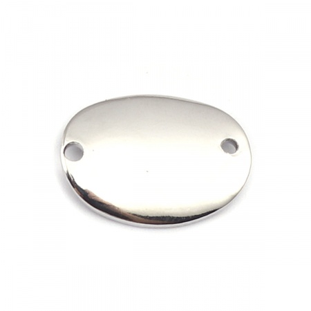 Latón Conectores Óvalo Tono de Plata Curva 19mm x 14mm, 5 Unidades