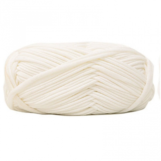 Picture of Polyester Super Soft Knitting Yarn White 32m(1259 7/8") long, 1 Ball
