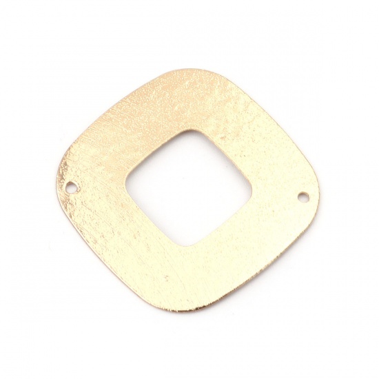 Picture of Brass Connectors Rhombus Gold Plated Sparkledust 3.5cm x 3.4cm, 5 PCs                                                                                                                                                                                         