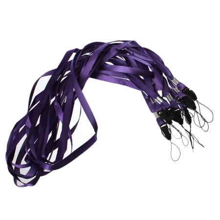 Lega di Zinco + Poliestere + Plastica Cordini di Cellulare Viola Scuro 57cm, 10 Pz