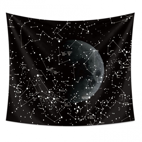 Picture of Tapestry Wall Hanging Black Rectangle Galaxy Universe Pattern 200cm x 150cm, 1 Piece