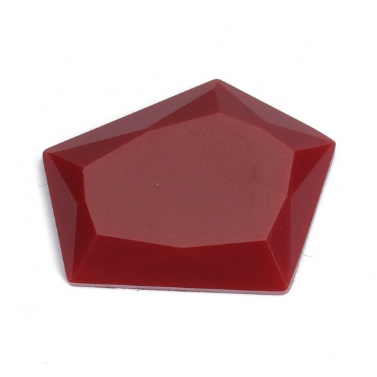 Immagine di Resina Dome Seals Cabochon Triangolo Rosso Prugna 19mm x 19mm, 5 Pz