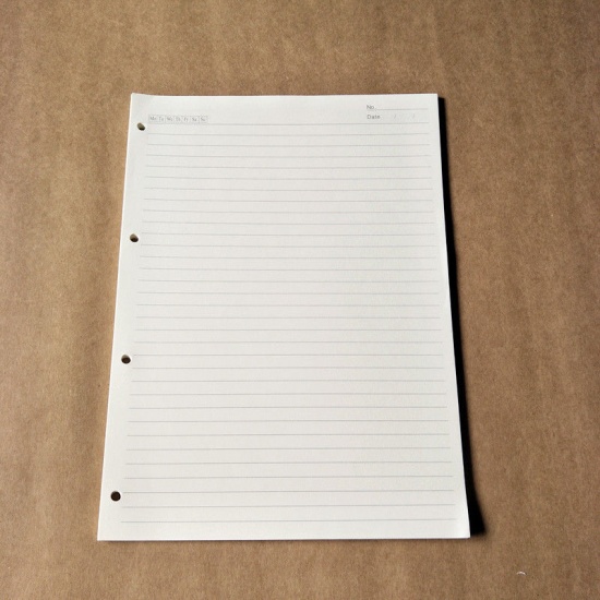 Bild von (A4 4 Löcher) (40 Blatt) Papier Notizbuch Innenseiten Füllstoff Spiral Binder Weiß 29cm x 21cm, 1 Stück