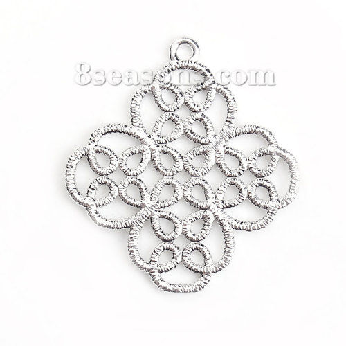 Picture of Brass Metal Lace Charms Rhombus Filigree                                                                                                                                                                                                                      