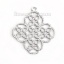 Imagen de Latón Encaje de metal Colgantes Charms Diamond Tono de Plata Filigrana 29mm x 27mm, 3 Unidades