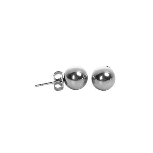 Picture of 304 Stainless Steel Ear Post Stud Earrings Silver Tone Round 18mm( 6/8") x 8mm( 3/8"), Post/ Wire Size: (20 gauge), 1 Pair