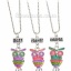 Picture of Resin Best Friends Necklace Silver Tone Pink Horse Message 46cm(18 1/8") long, 1 Set ( 2 PCs/Set)