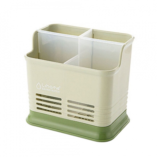 Picture of PP Cutlery Drain Storage Rack Green 15.5cm x 14.3cm, 1 Piece