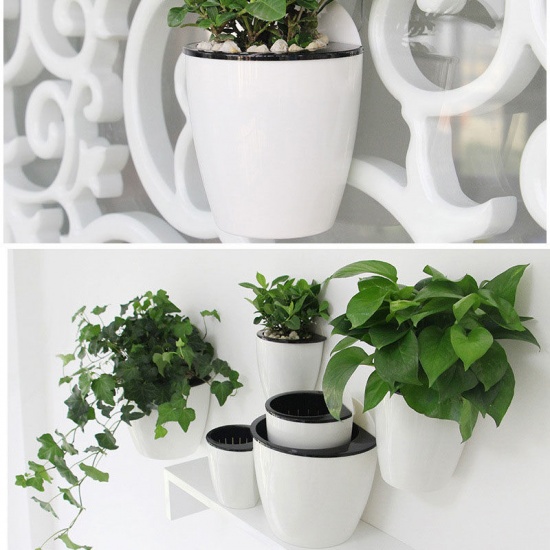 Picture of Green - Style15 Gardening Flower Pots Creative Wall Lazy Flower Pots New Color Plastic Flower Plate