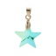 Picture of Glass Charm Pendant Pentagram Star Gold Plated Multicolor Faceted