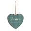Picture of Wood Wall Home Hanging Decoration Heart Dark Green Message Pattern 12.7cm x12.1cm(5" x4 6/8"), 1 Piece