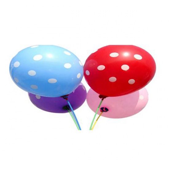 Picture of Latex Balloons Party Decoration Round At Random Dot Pattern 14.5cm x8cm(5 6/8" x3 1/8") - 13cm x7.5cm(5 1/8" x3"), 50 PCs