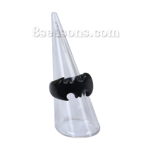 Изображение ABS Пластик Подставки для Демонстрации Бижутерии - Кольцо Коническая Форма Белый 67мм x 24мм , 3 ШТ