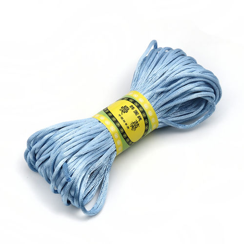 Изображение Polyester Chinese Knotting Cord Friendship Bracelet Jewelry Cord Rope Blue 2.5mm( 1/8"), 2 Bundles (Approx 20M/Bundle)