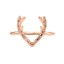 Immagine di Ottone Natale Non Regolabile Anello Oro Placcato Corna Ramificate di Cervo 16.5mm (taglia di US: 6), 1 Pz