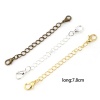 Picture of Alloy Extender Chain For Jewelry Necklace Bracelet Antique Bronze With Lobster Claw Clasp 76mm(3") long, 30 PCs