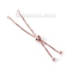 Picture of Brass Slider/Slide Extender Chain For Jewelry Necklace Bracelet Rose Gold Adjustable 7cm(2 6/8") long, 4 PCs