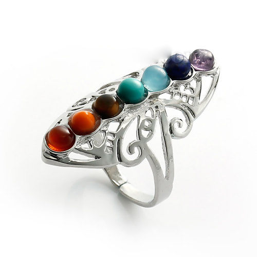Picture of Brass Yoga Healing Open Adjustable Rings Multicolor                                                                                                                                                                                                           