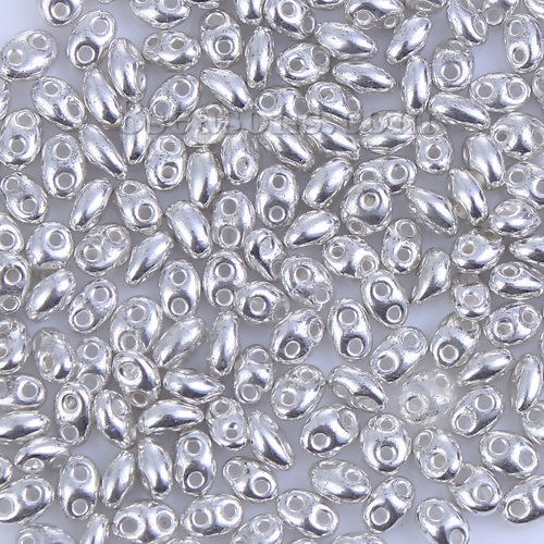 Image de (Japon Importation) Perles de Rocailles à Deux Trous en Verre Pourpre Vert Arc-en-ciel Couleur AB Env. 5mm x 4mm, Trou: Env 0.5mm, 5 Grammes (Env. 17 Pcs/Gramme)