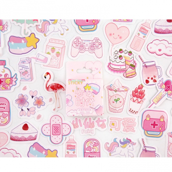 Picture of Multicolor - Green Light Forest Girls Generation Series 46 pieces Creative Pocket Account Decoration Handbook Material Album Stickers