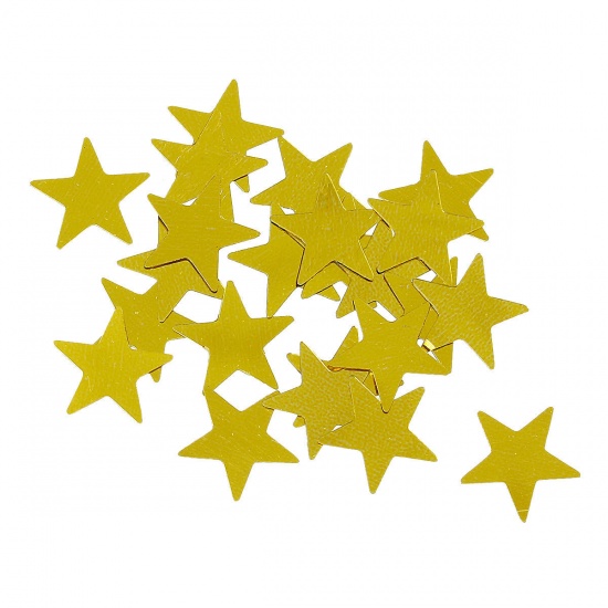 Immagine di PVC Coriandoli Stella a Cinque Punte Oro 12mm x 12mm, 2000 Pz