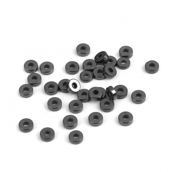 Imagen de Hematite ( Natural ) Cuentas Ronda Negro Aprox 3mm Dia., Agujero: Aprox 1mm, 380 Unidades