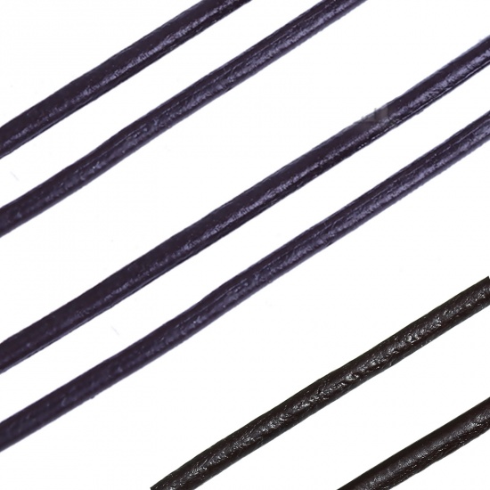 Bild von 10m Länge Schwarz Rund Echt Leder Lederband Lederschnur 3mm.Verkauft eine Packung mit 1