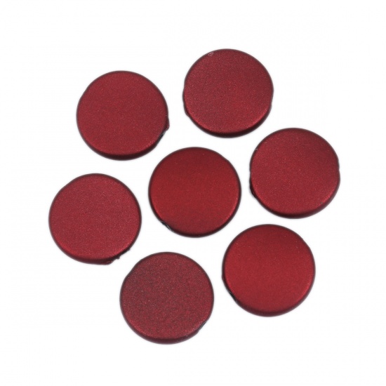 ABS ビーズ 円形 赤ワイン色 約 15mm 直径、 穴：約 1.8mm、 20 個 の画像