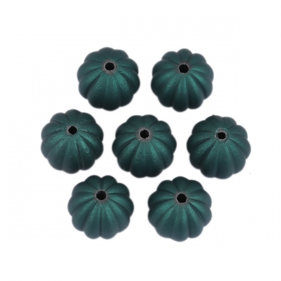 Picture of ABS Beads Round Dark Green About 17mm Dia., Hole: Approx 2.5mm, 20 PCs