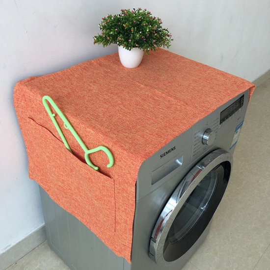 Picture of Cotton & Linen Washing Machine Dust Cover Wine Red 170cm x 67cm, 1 Piece