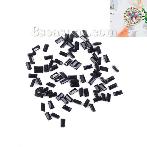 Picture of Acrylic Pointed Back Rhinestones Rectangle Transparent Clear Faceted 4mm( 1/8") x 2mm( 1/8") , 1000 PCs