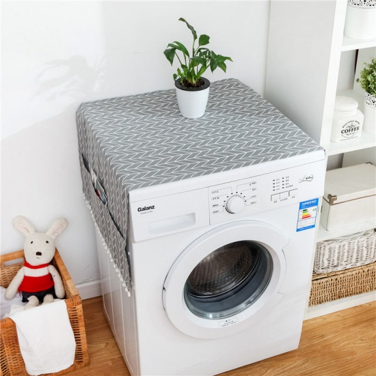 Picture of Cotton Polyester Blend Washing Machine Dust Cover Gray Arrowhead 90cm x 30cm, 1 Piece