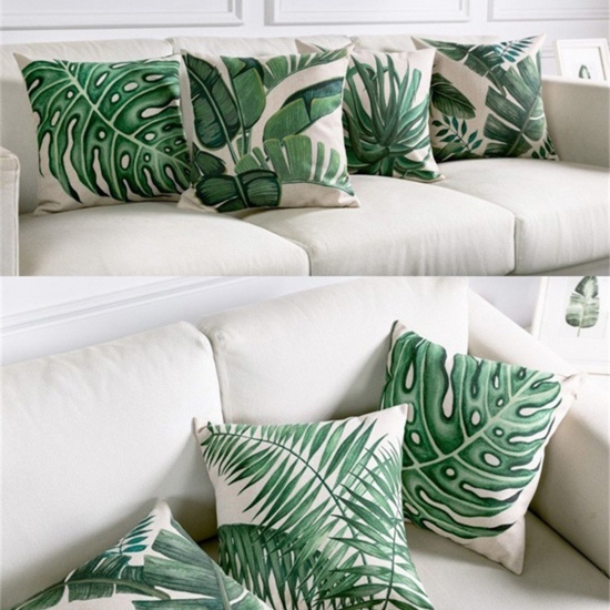 Picture of Cotton & Linen Pillow Cases Square Leaf