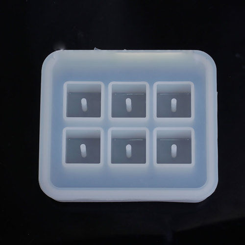 Immagine di Silicone Stampo In Resina Rettangolo Bianco 82mm x 71mm, 1 Pz